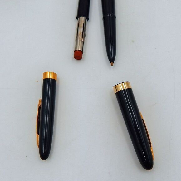 Eversharp Black Ballpoint Pen And Pencil Set With Original Box Gold Accent - Picture 4 of 5